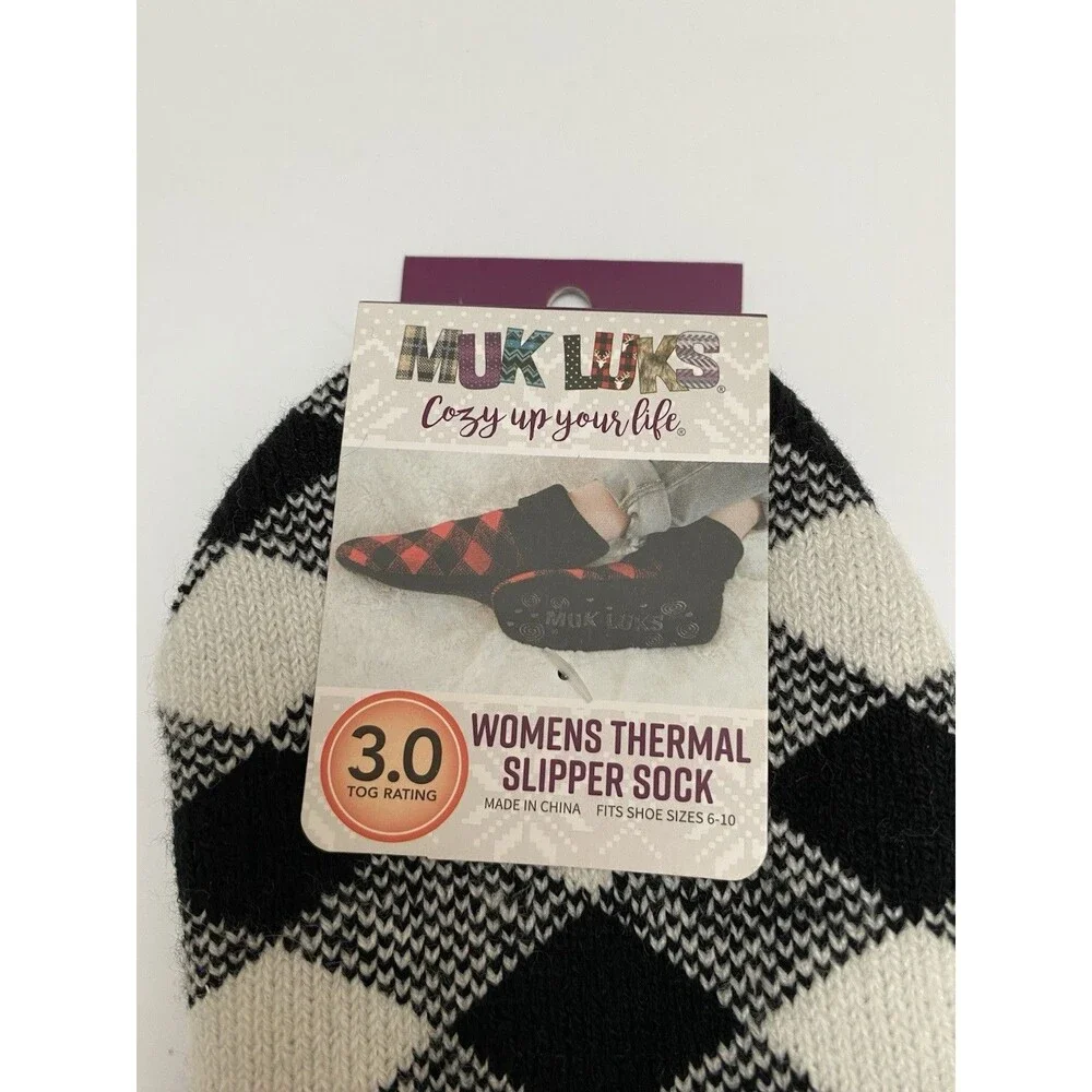 MUK LUKS Thermal Slipper Socks Woman’s 3.0 TOG Rating Size 6-10 Shoe Xtra Thick